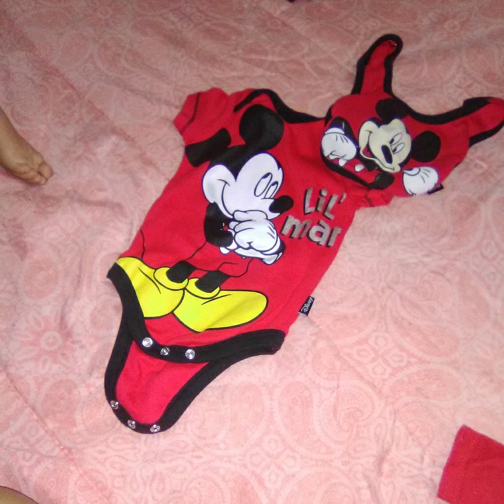 Mickey mouse bib n shirt